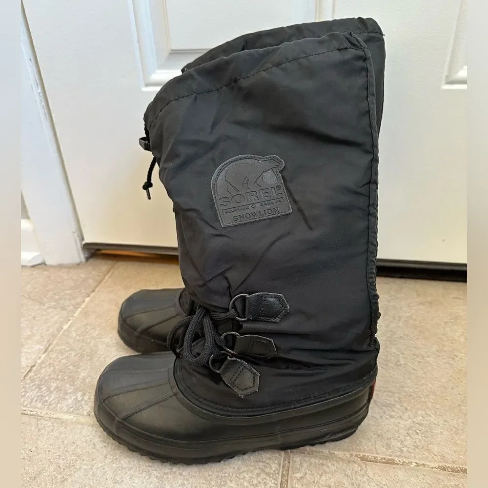 Sorel winter Boots insulated Kaufman Canada‎ Black Snowlion Tall Boot size 6